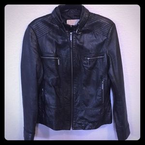 Michael Kors Women’s Leather Moto Jacket.  Size XL